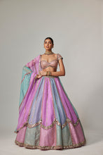 Load image into Gallery viewer, MAUVE MULTICOLOR SEQUINS SCATTER LEHENGA WITH CAP SLEEVE BLOUSE