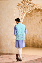 Load image into Gallery viewer, TURQ BUNDI JACKETLILAC KURTA IVORY CHURIDAR