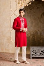 Load image into Gallery viewer, EMBROIDRED RED KURTA PANT