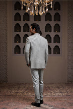 Load image into Gallery viewer, GREY EMBROIDERED JODHPURI COAT WITH PANT
