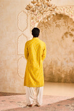 Load image into Gallery viewer, EMBROIDERED YELLOW MIRRORWORK KURTA SALWAR