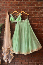 Load image into Gallery viewer, Green gota work lehenga set