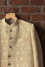Load image into Gallery viewer, Beige Thread Work Bandhgala and Pant Set