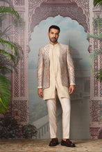 Load image into Gallery viewer, Nawabi Gold Open Embroidered Indowestern Set