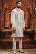 Load image into Gallery viewer, Sand Floral Silk Embroidered Sherwani