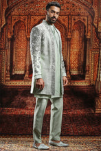 Load image into Gallery viewer, Mint Green floral Zardozi Embroidered Sherwani