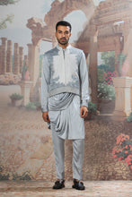 Load image into Gallery viewer, Sapphire Wave Velvet Embroidered Kurta Bundi Set