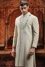 Load image into Gallery viewer, Ivory Silk Sherwani with Cutdana Embroidery