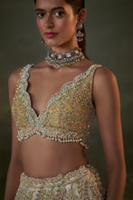 Load image into Gallery viewer, Ivory organza Lehenga Choli Set