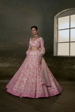 Load image into Gallery viewer, Blush pink Net Lehenga Choli Set
