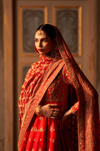 Load image into Gallery viewer, Red Raw Silk Anarkali Set