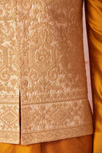 Load image into Gallery viewer, Opulent Beige Bundi and Vibrant Orange Kurta Ensemble