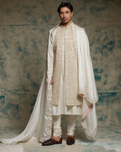 Load image into Gallery viewer, Ivory embriodered pearl open sherwani set