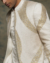 Load image into Gallery viewer, Ivory hand embroidered sequins short jacket set