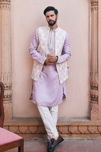 Load image into Gallery viewer, Lilac Mirror Embroidered Bundi Set