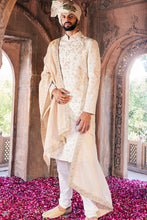 Load image into Gallery viewer, Cream Moti and Sequins Embroidered Sherwani