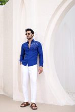 Load image into Gallery viewer, Ultramarine Blue Embroidered Shirt