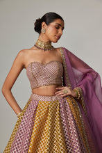 Load image into Gallery viewer, MUSTARD MULTICOLOR CORSET SKIRT WITH DUPATTA SET