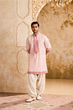 Load image into Gallery viewer, EMBROIDERED PINK PINTUCKED KURTA WITH SALWAR
