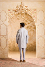 Load image into Gallery viewer, EMBROIDED POWDER BLUE APPLIQUE WORK WITH TROUSER