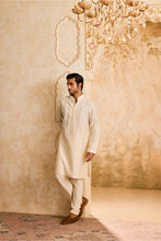 Load image into Gallery viewer, EMBROIDRED IVORY APPLIQUE WORK KURTA CHURIDAR