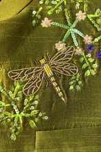 Load image into Gallery viewer, Ivory and Green Hand Painted and Hand Embroidered Vest Set