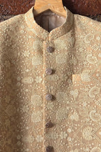 Load image into Gallery viewer, Beige Thread Work Bandhgala and Pant Set