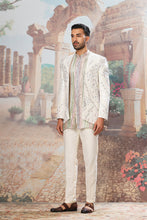 Load image into Gallery viewer, Ivory Muse Open Embroidered Indo-Western Set