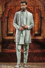 Load image into Gallery viewer, Mint Green floral Zardozi Embroidered Sherwani