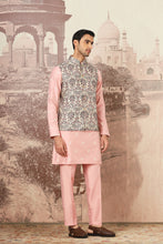 Load image into Gallery viewer, Orchid Rose Chanderi Embroidered Kurta Bundi Set