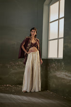 Load image into Gallery viewer, Burgurndy Cape And Sharara Set