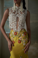 Load image into Gallery viewer, Yellow Skirt With Ivory Corset Top