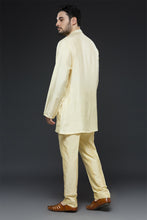 Load image into Gallery viewer, Mustard Threadwork Sherwani Jacket Set