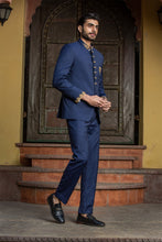 Load image into Gallery viewer, NAVY BLUE JODHPUR SUIT ZARDOZI EMBROIDERED
