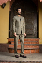 Load image into Gallery viewer, OLIVE GREEN JODHPURI SUIT ZARDOZI EMBROIDERED