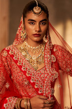 Load image into Gallery viewer, Red Raw Silk Double Dupatta Lehenga Set