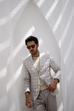 Load image into Gallery viewer, Par chment Plaid Checks Blazer And Trouser