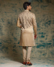 Load image into Gallery viewer, Sand Grey Linen Silk Embriodered Sherwani Set