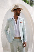Load image into Gallery viewer, Powder Blue Windowpane Check Blazer Set