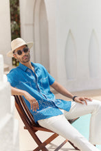 Load image into Gallery viewer, Vivid Blue Cow Boy Embroidered Shirt