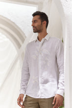 Load image into Gallery viewer, Beige Applique Leaf Embroidery Shirt