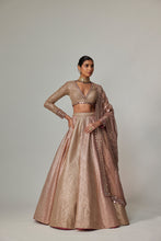 Load image into Gallery viewer, DEEP BEIGE MULTICOLOR SKIRT WITH V NECK FULL SLEEVE BLOUSE