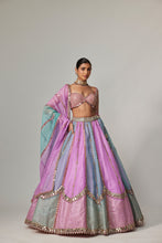 Load image into Gallery viewer, MAUVE MULTICOLOR SEQUIN SCATTERED LEHENGA WITH SWEETHEART FULL SLEEVE BLOUSE
