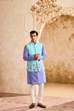 Load image into Gallery viewer, TURQ BUNDI JACKETLILAC KURTA IVORY CHURIDAR