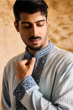 Load image into Gallery viewer, EMBROIDERED LIGHT BLUE PINTUCKED KURTA WITH CHURIDAR