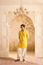 Load image into Gallery viewer, EMBROIDERED MUSTURD PINTUCKED KURTA WITH SALWAR