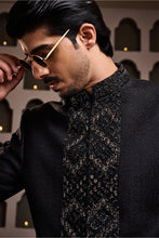 Load image into Gallery viewer, BLACK EMBROIDERED JODHPURI COAT WITH PANT