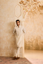 Load image into Gallery viewer, EMBROIDRED IVORY APPLIQUE WORK KURTA CHURIDAR