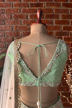 Load image into Gallery viewer, Green gota work lehenga set