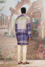 Load image into Gallery viewer, Antique Periwinkle Tussar Kantha Embroidered Kurta Set